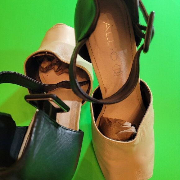 ALDO WOMEN'S LEATHER OPEN TOE ANKLE STRAP SANDAL - Picture 6 of 13